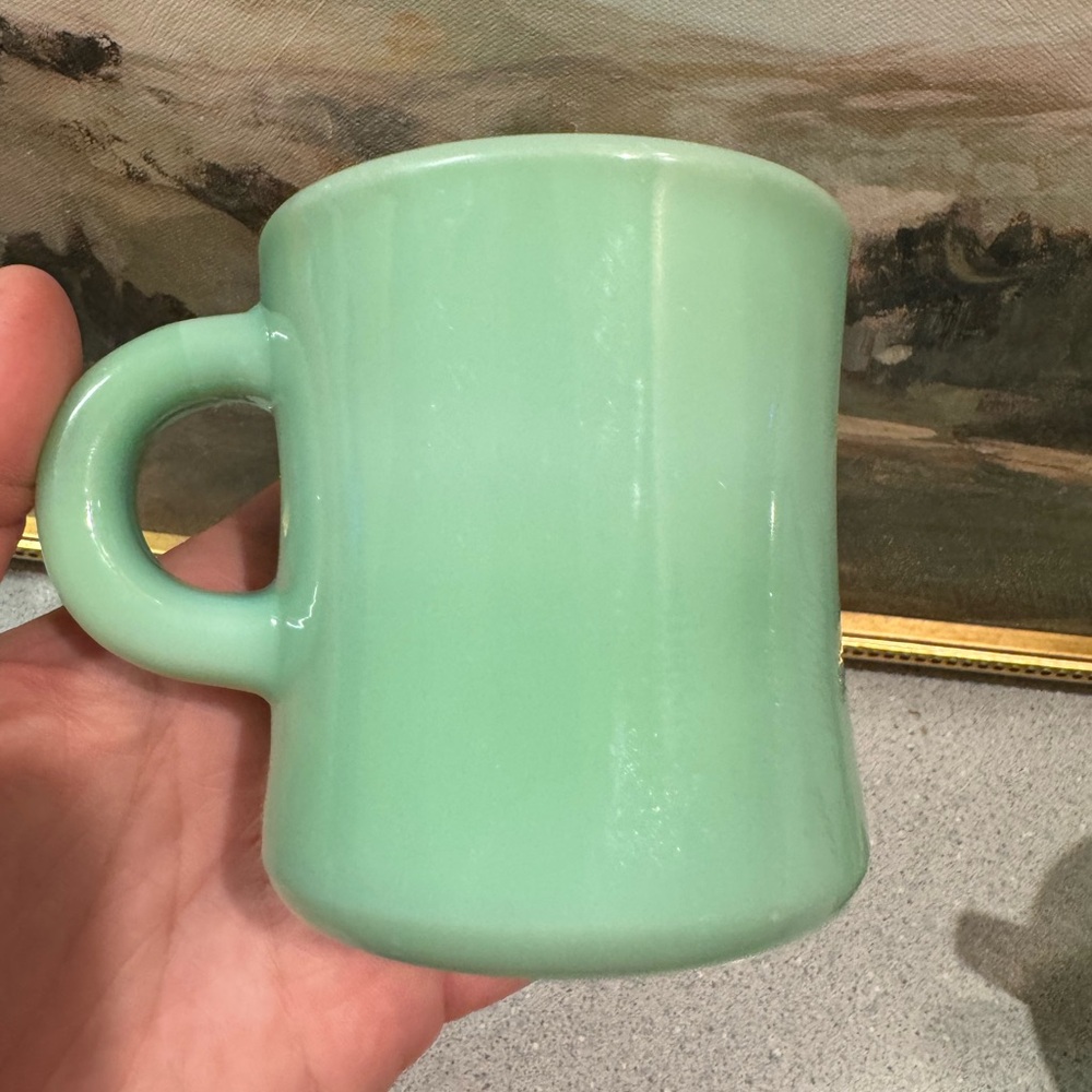 SOLD Vintage FireKing Jadeite C Handle Heavy mug